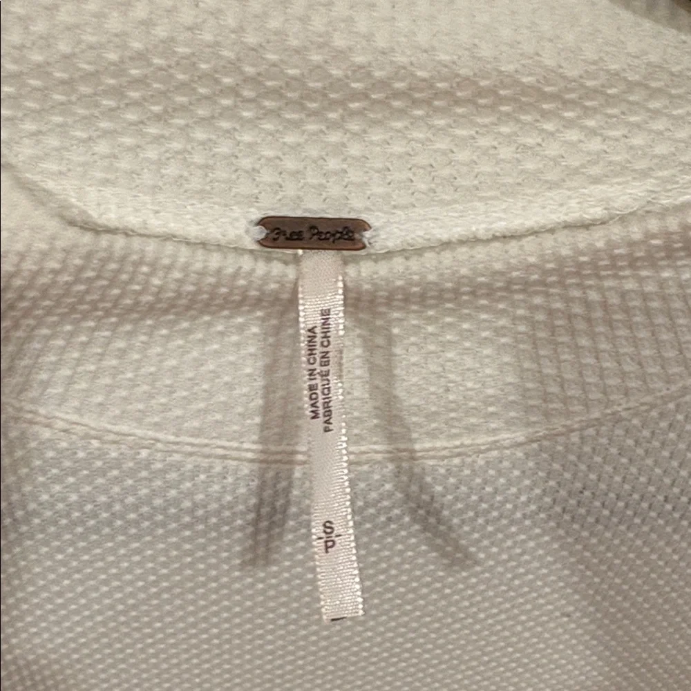 Free People Cream Knit Top with Multicolor Sleeves - Picture 3 of 4